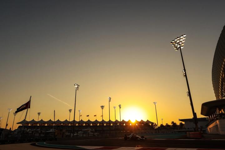 Sunset at the Yas Marina Circuit