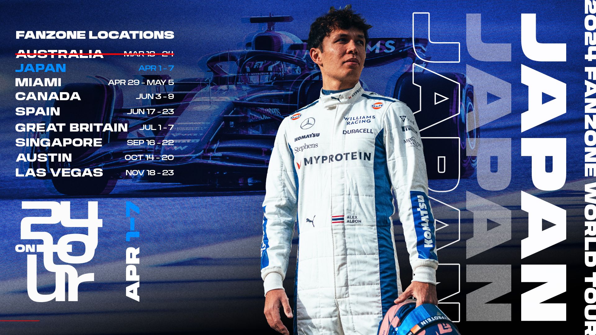 The Williams Racing Tokyo Fan Zone is open until Sunday