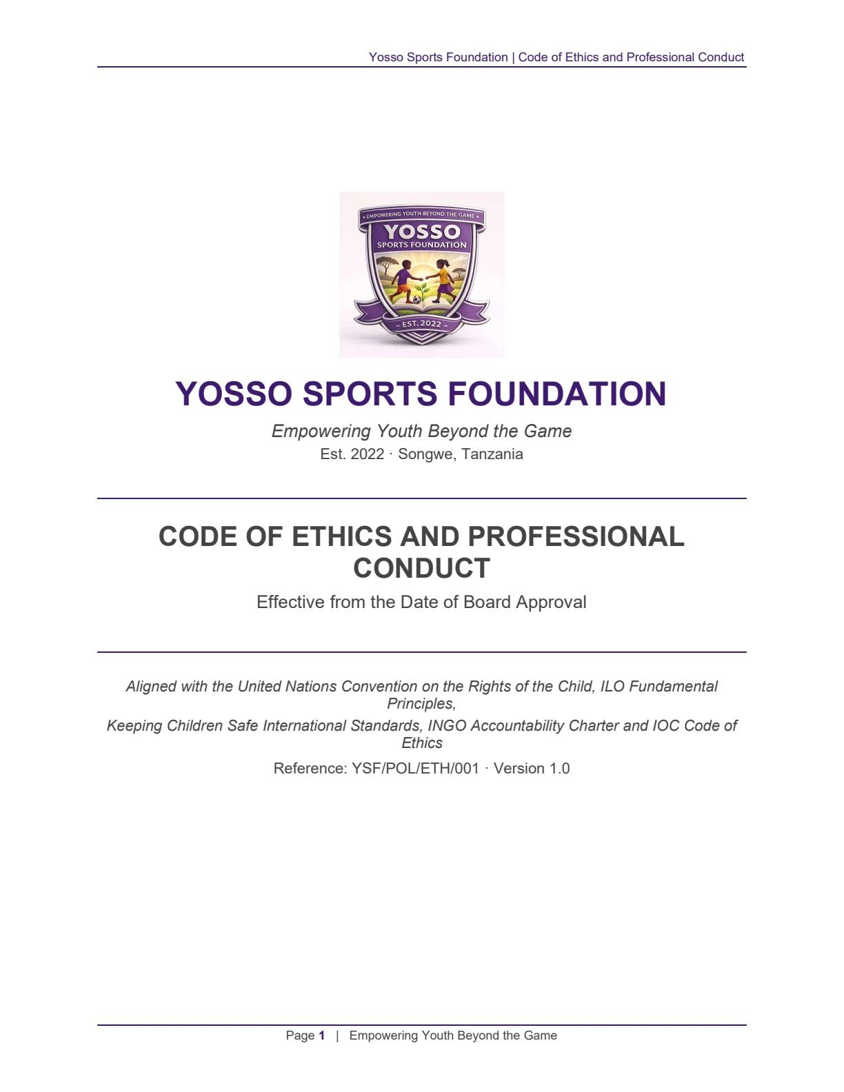 Code of Ethics & Conduct v1.0