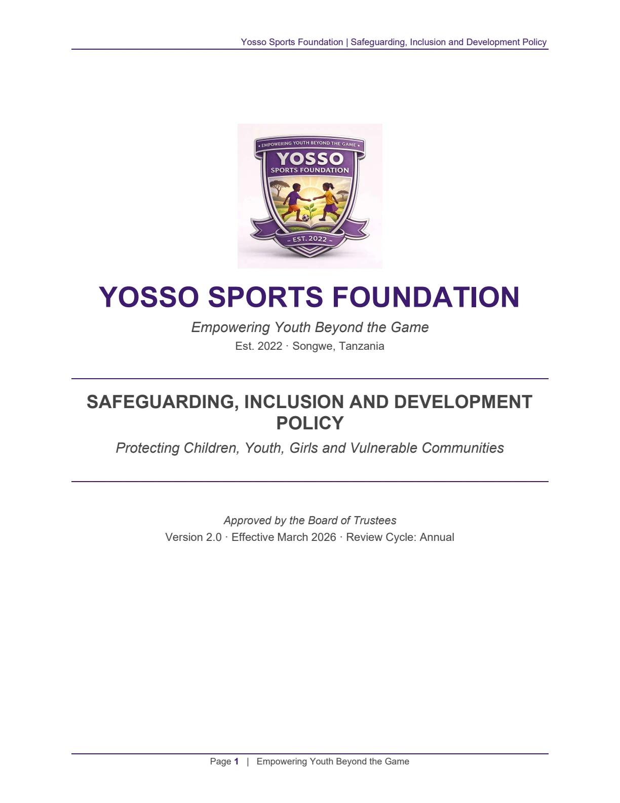 Safeguarding & Inclusion Policy v2