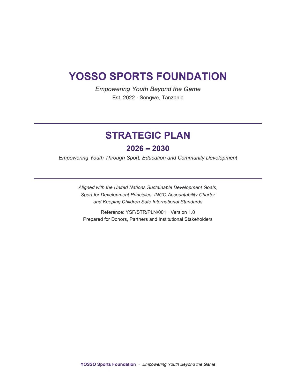 Strategic Plan 2026 – 2030