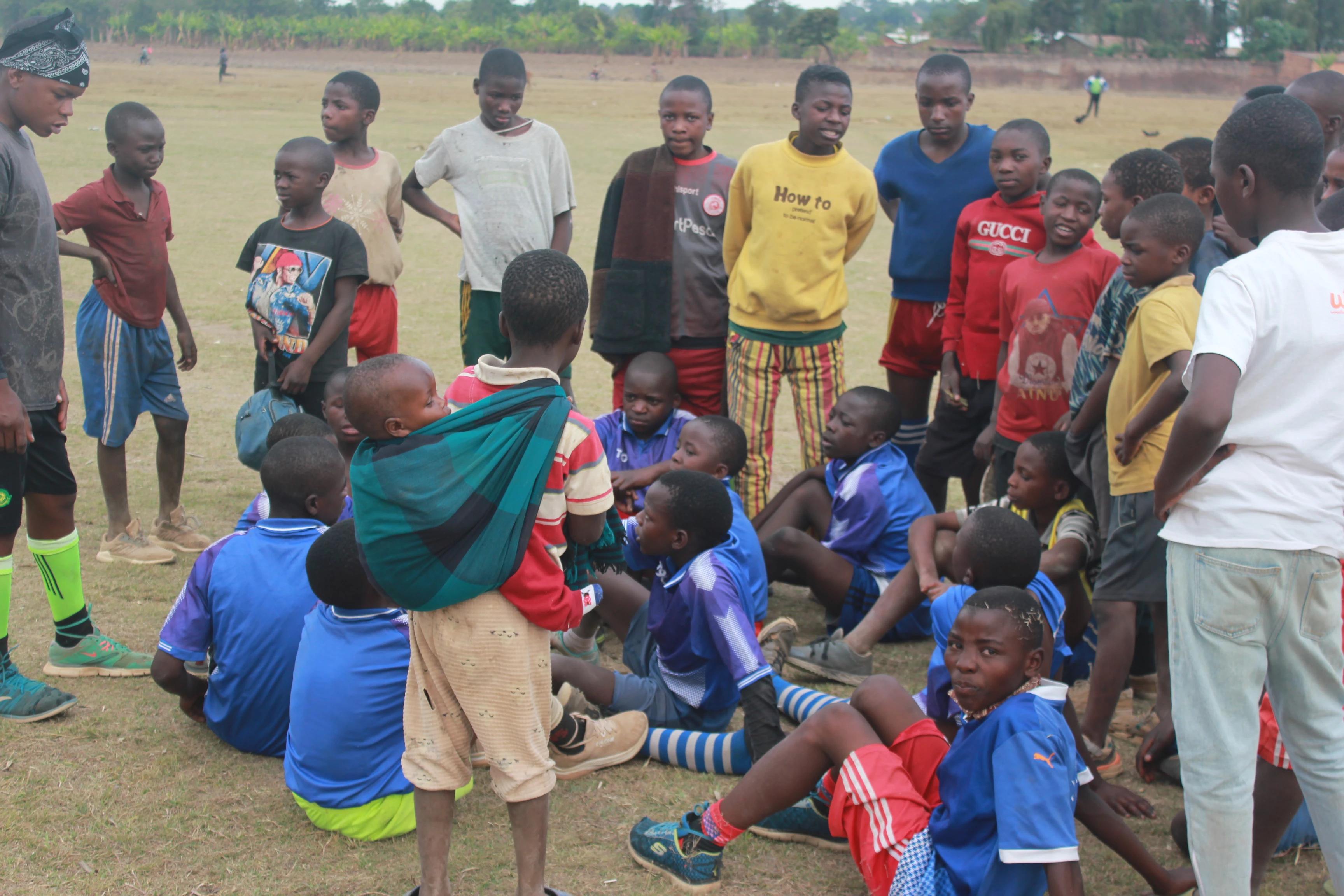 Youth, including Yosso Soccer Centre and Yosso Soccer Academy players, gathered during a YOSSO Sports Foundation Football Bonanza.