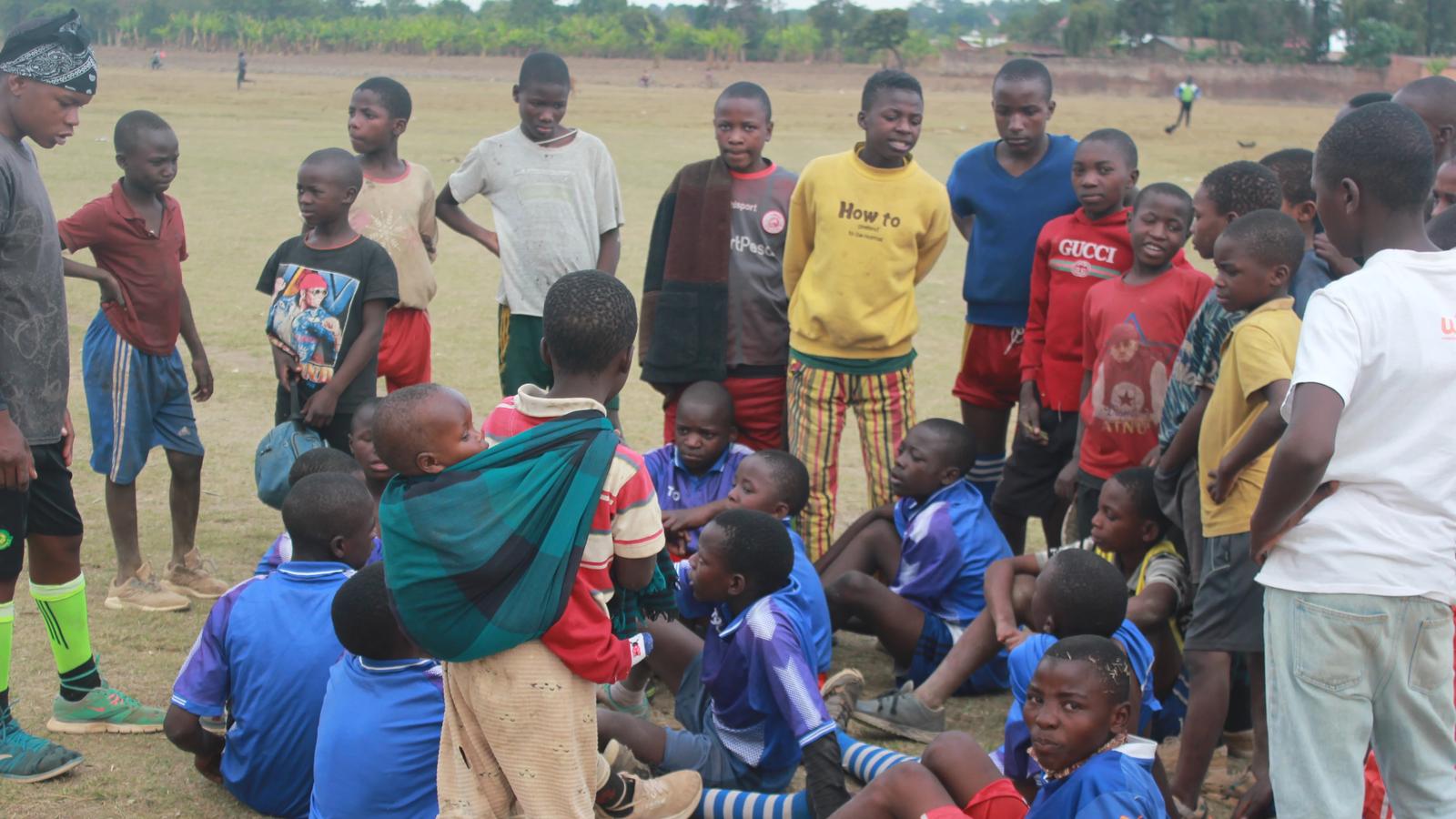 Youth, including Yosso Soccer Centre and Yosso Soccer Academy players, gathered during a YOSSO Sports Foundation Football Bonanza.
