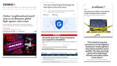 Press cuttings from the Google blog announcement about the Global Signal Exchange