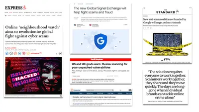 Press cuttings from the Google blog announcement about the Global Signal Exchange