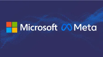 Microsoft and Meta Corporate Logo on GSE data dot backg