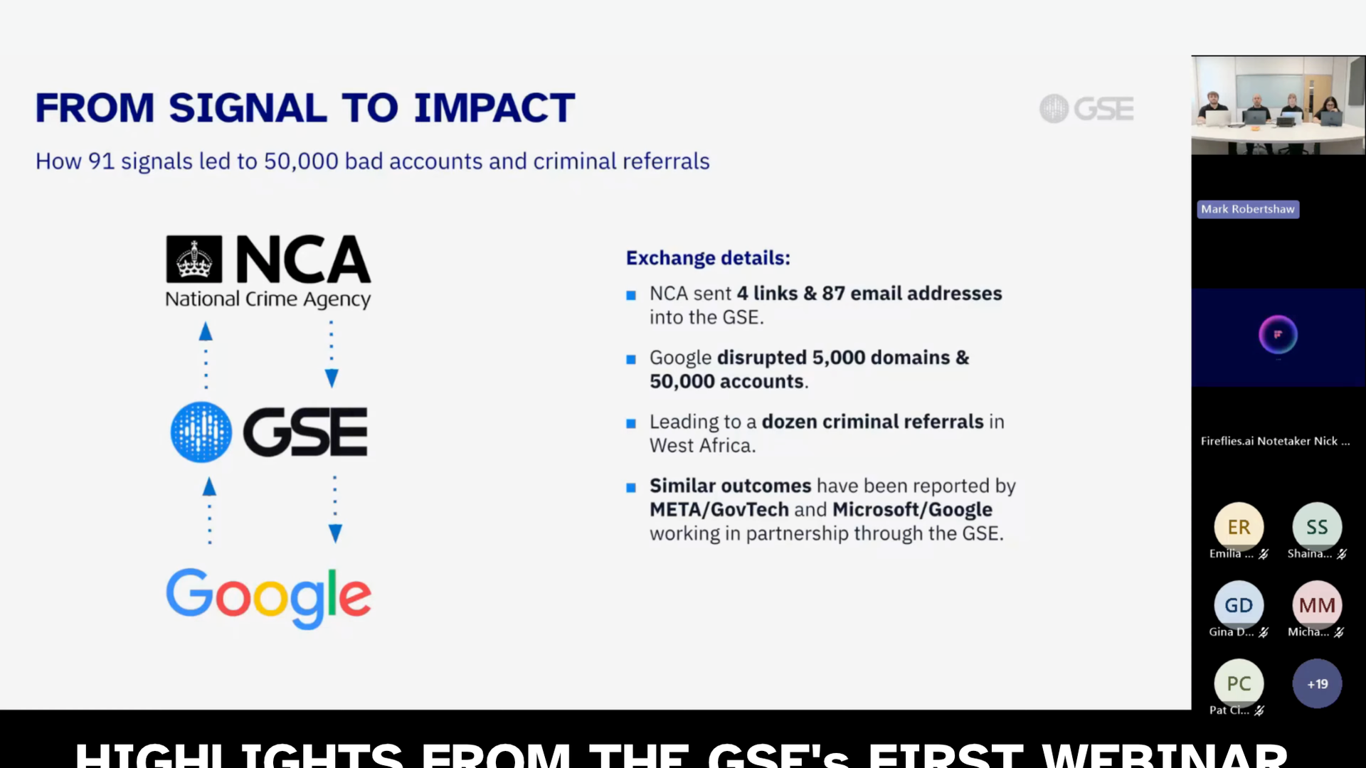 Highlights from the GSE's First Webinar