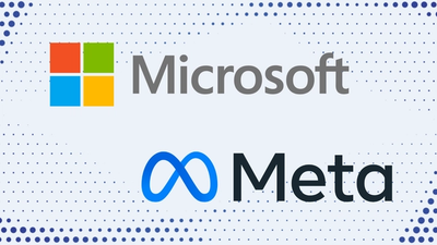 Microsoft and Meta Corporate Logo on GSE data dot backg