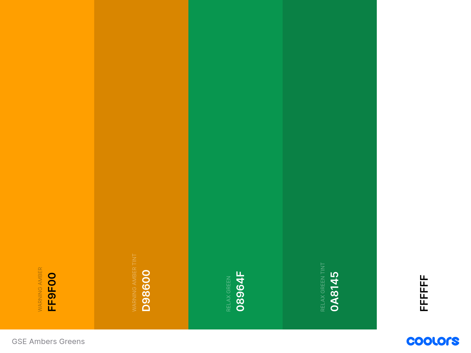 GSE Colours - Ambers and Greens