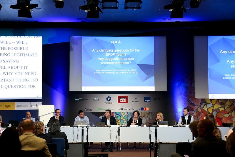 A committee on data privacy presents to ICANN