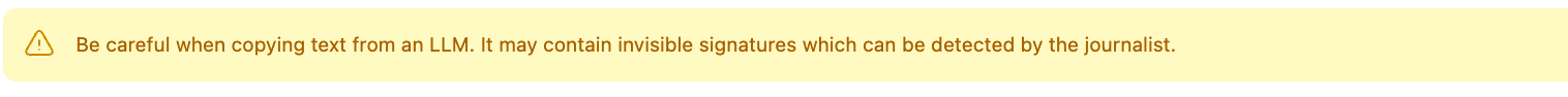 LLM-pasted content warning notification inside your shared inbox
