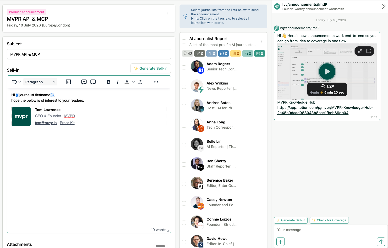 Embedded Tutorials inside Ivy AI chats