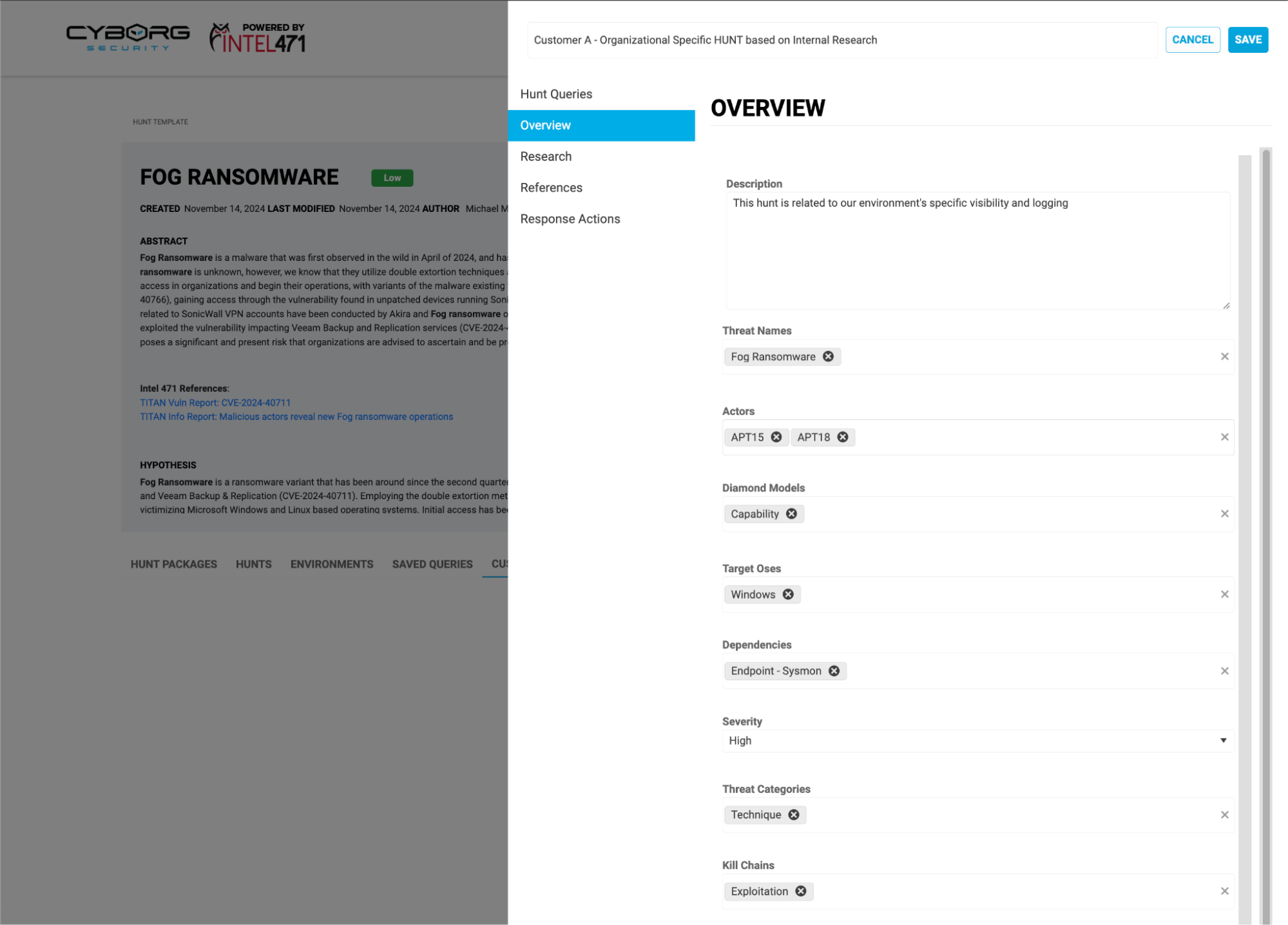 Image 3: Add your own contextual information to Custom Hunt Packages