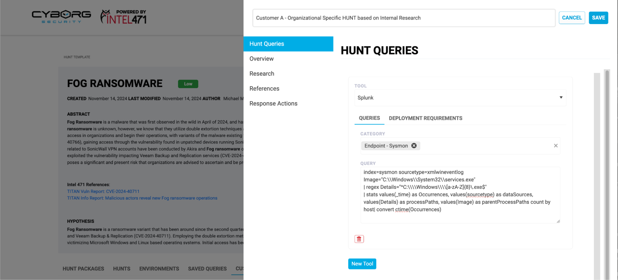 Image 2: Add Hunt Queries to a Custom Hunt Package