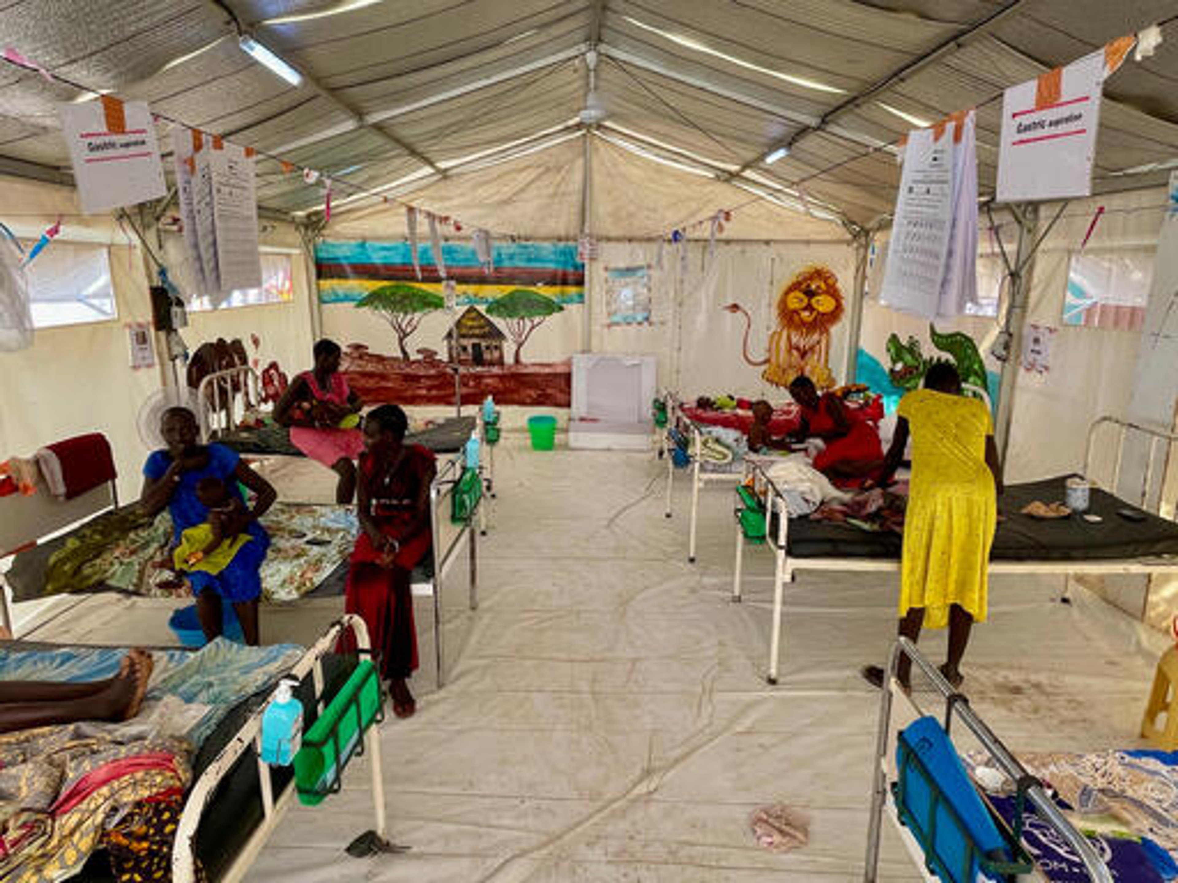 View of the paediatric ward inside MSF hospital in Leer.