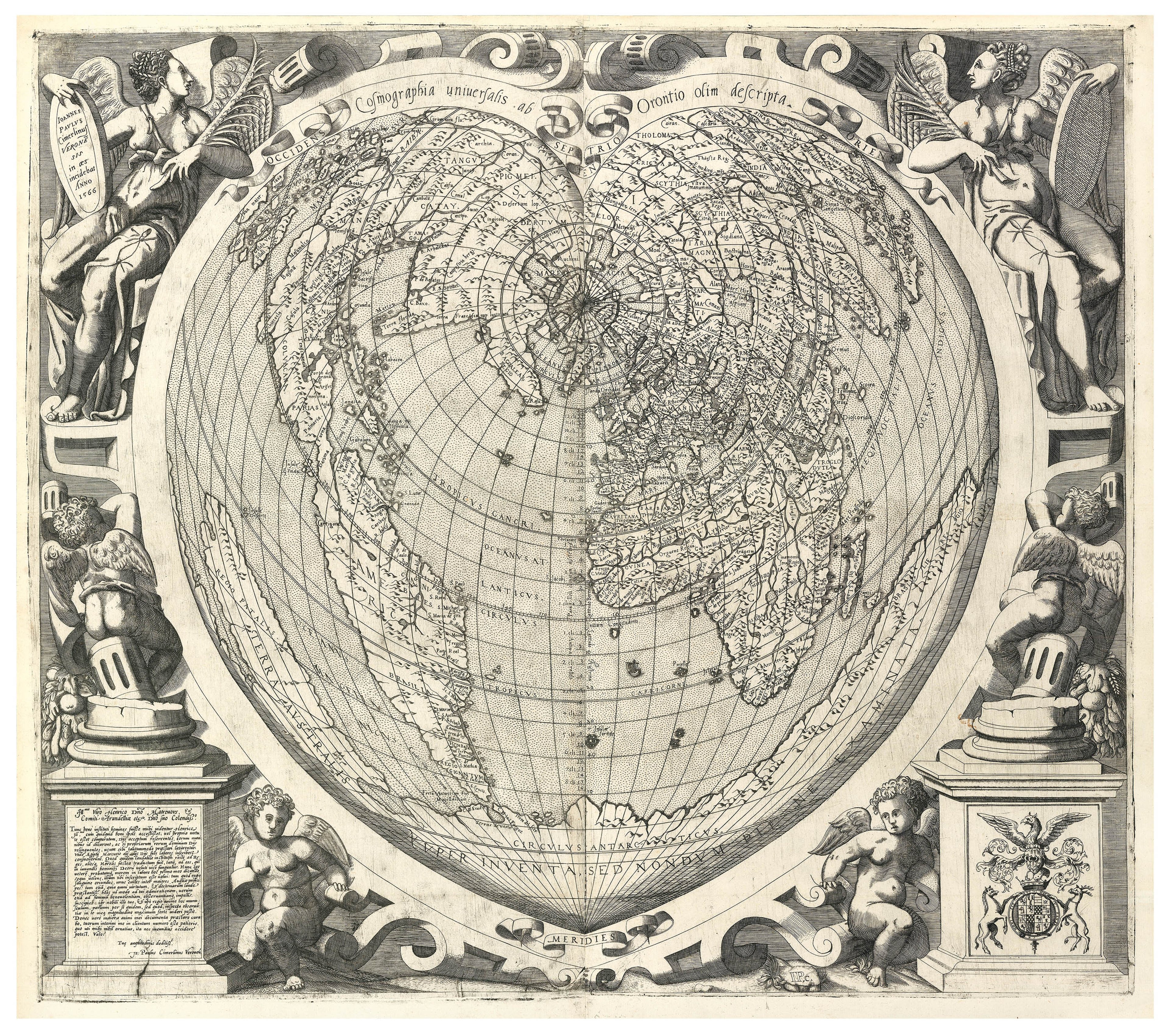 Giovanni Cimerlino, Cosmographia universalis ab Orontio olim descripta, 1566