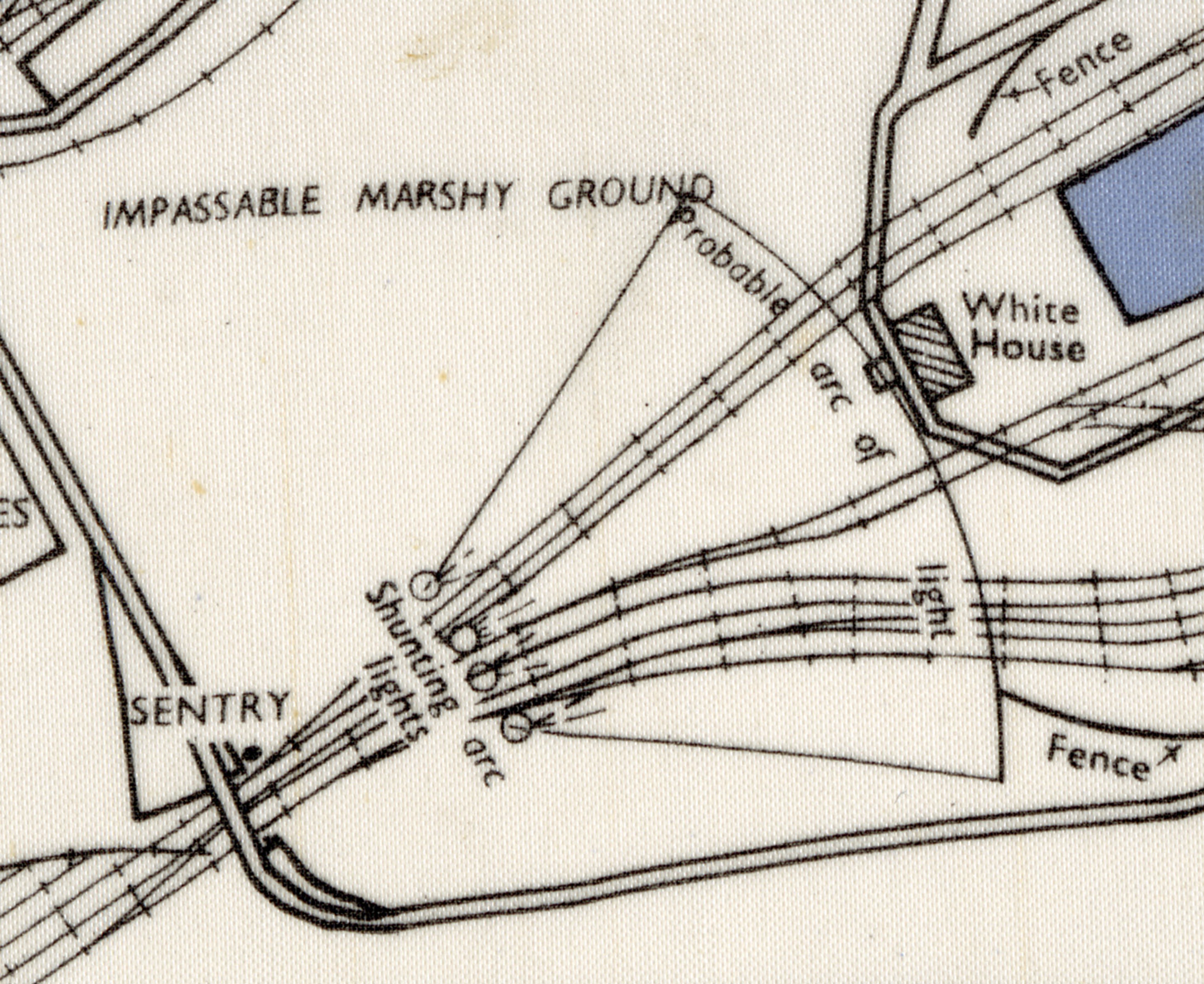 Detail of the silk escape map of Danzig port, 1942