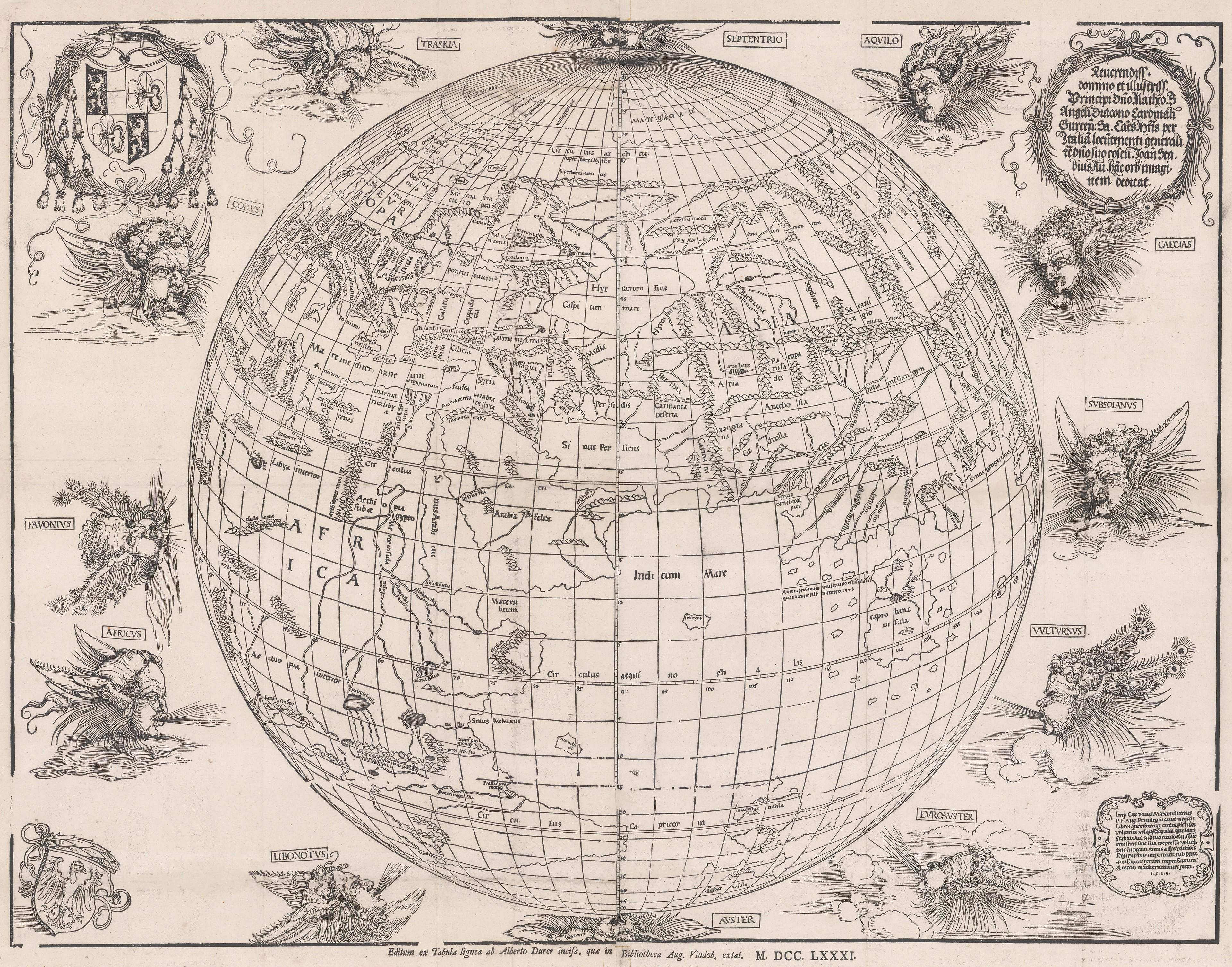 Albrecht Dürer, Map of the World as a Sphere, 1515 [but 1781]
