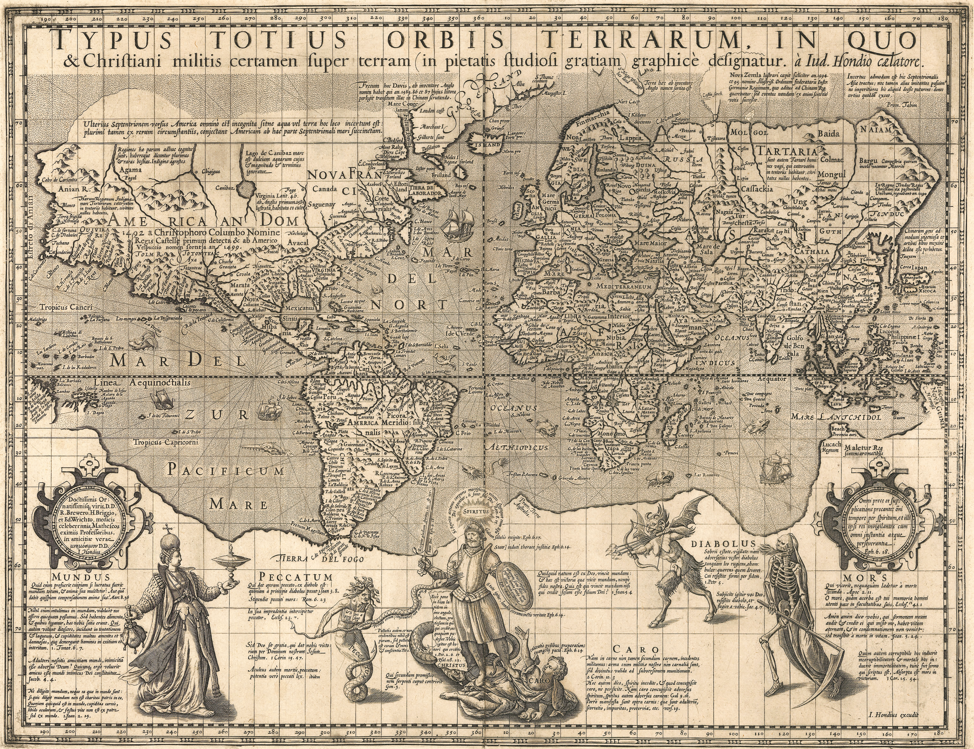 The "Christian Knight" map by Hondius