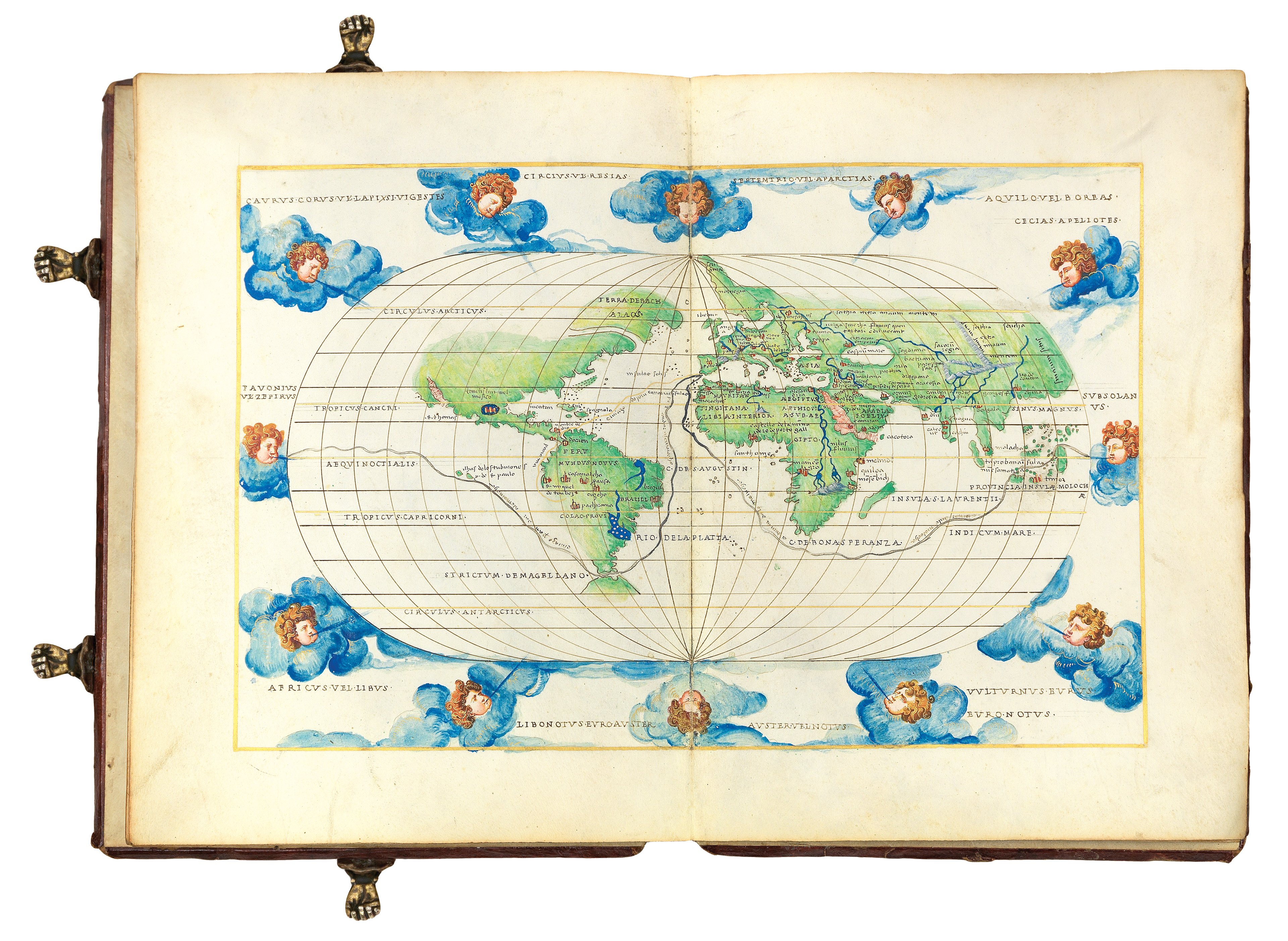 The "Harisse Codex" portolan atlas by Agnese, surrounded by 12 Windheads.