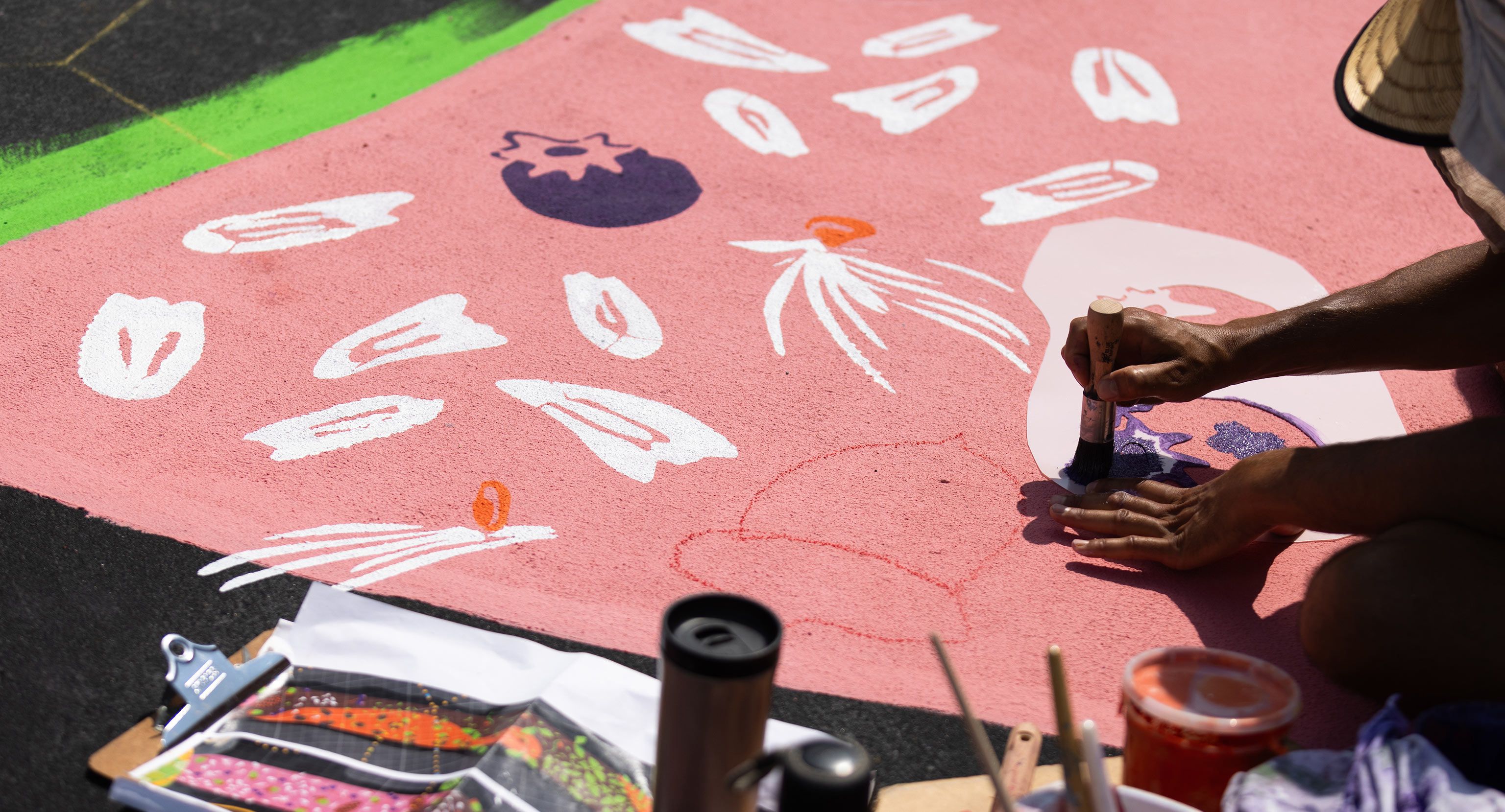 Close up of painting