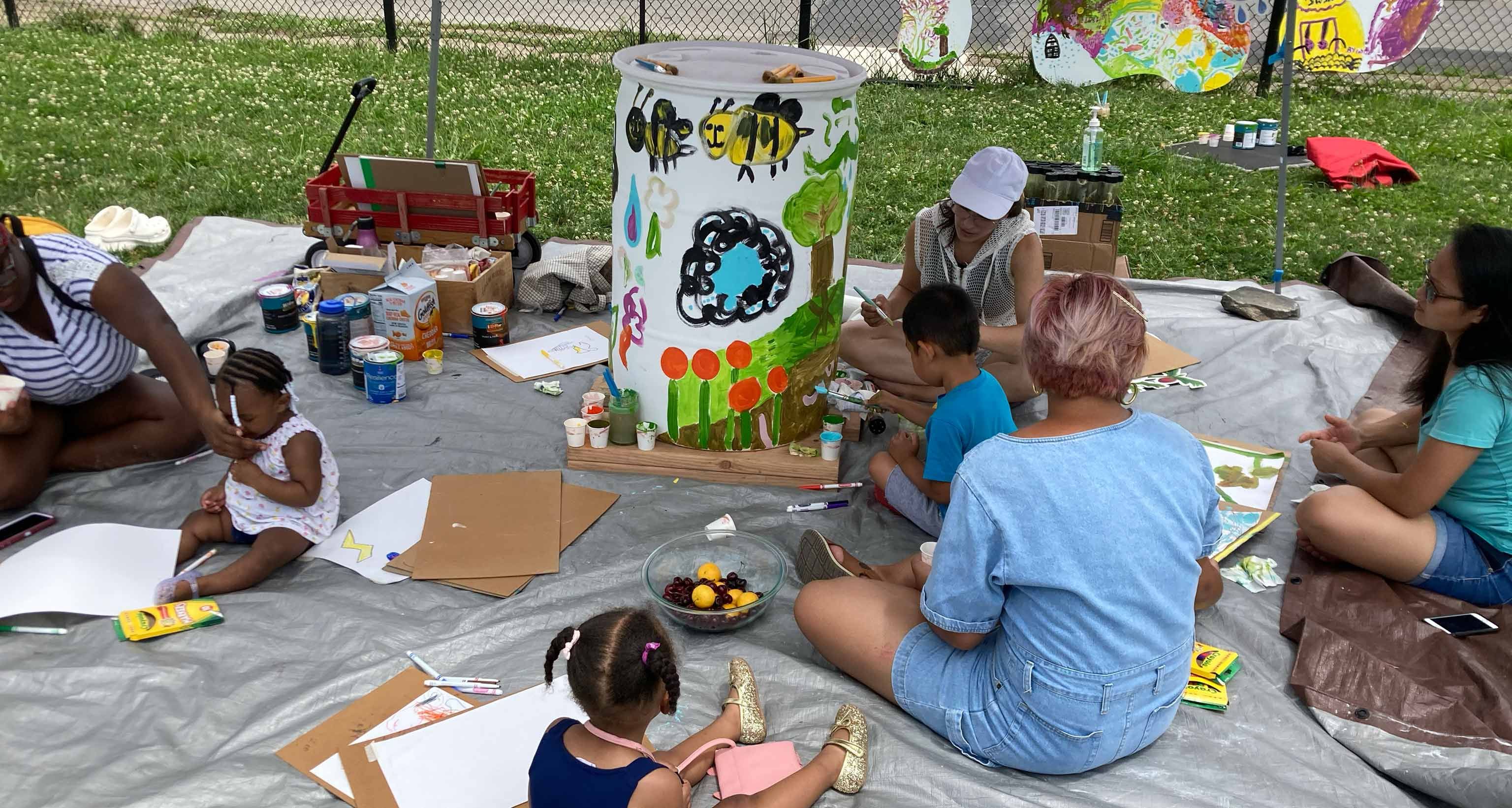 rain barrel painting