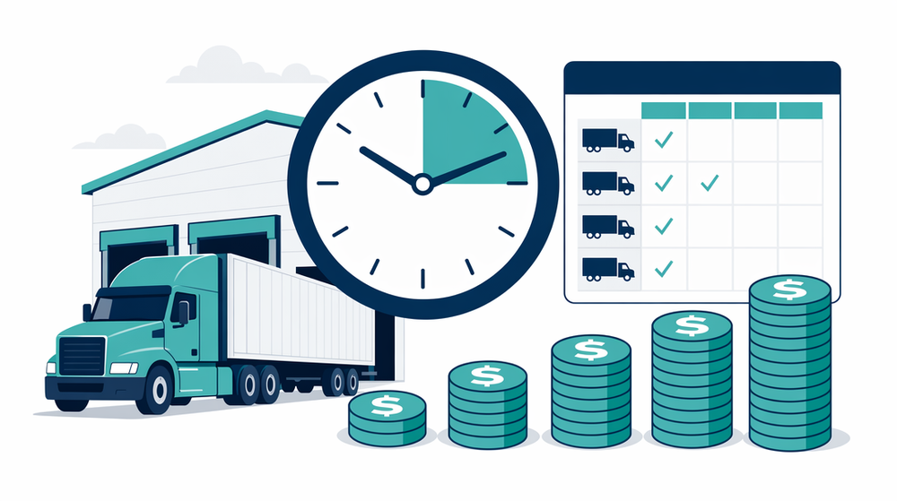 Key insight callout showing freight overcharge recovery benchmarks per 100 loads