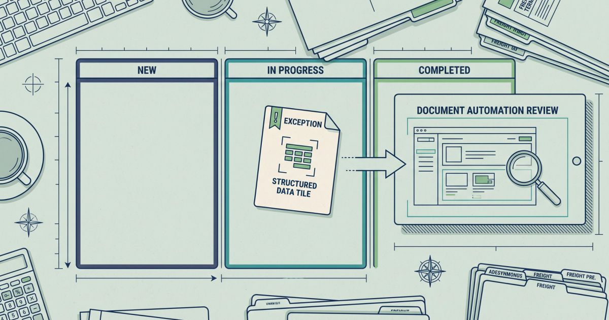 Freight brokerage operations workflow showing back-office steps from rate con to invoice reconciliation