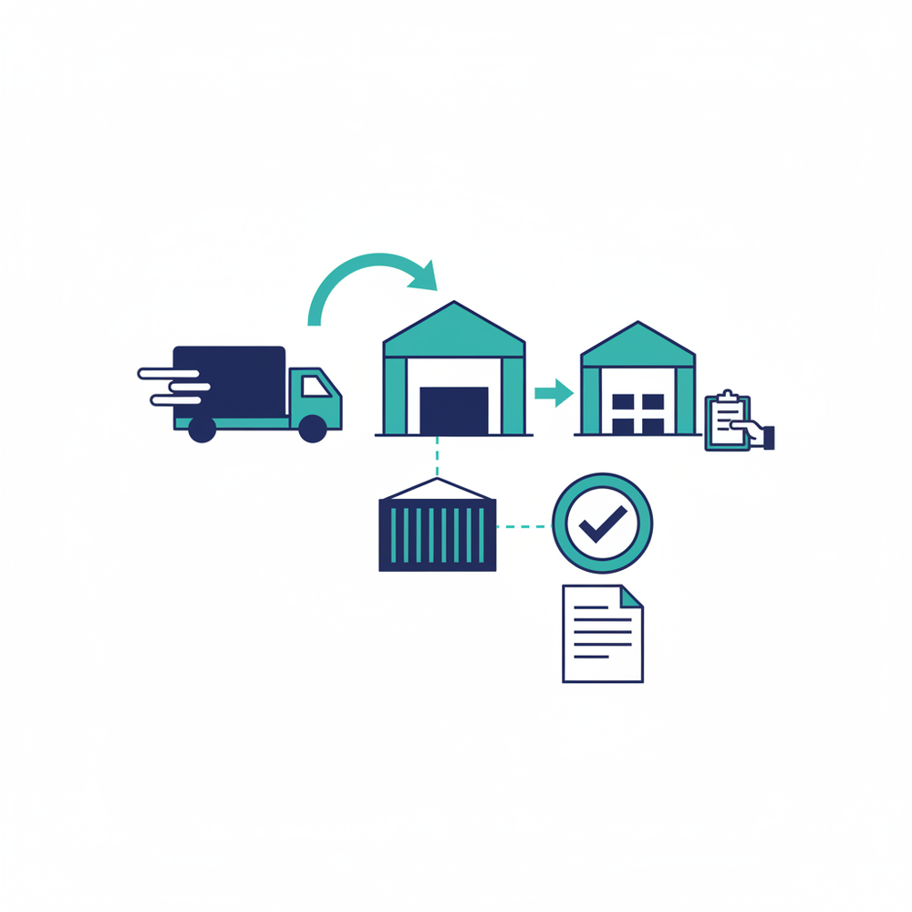 Diagram comparing delivery receipt, bill of lading, and proof of delivery documents in a freight workflow