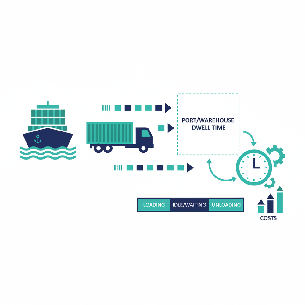 Diagram showing how detention time is calculated from appointment to release