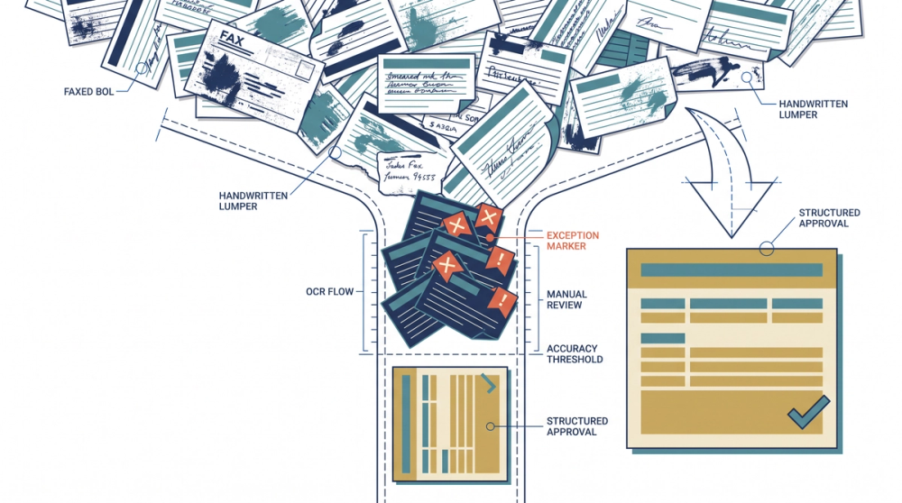 Callout graphic reading: OCR accuracy is a per-document-type number, not a single vendor percentage
