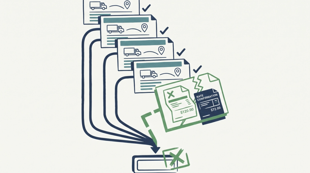 Pull quote highlighting the cost of manual invoice reconciliation alongside a TMS