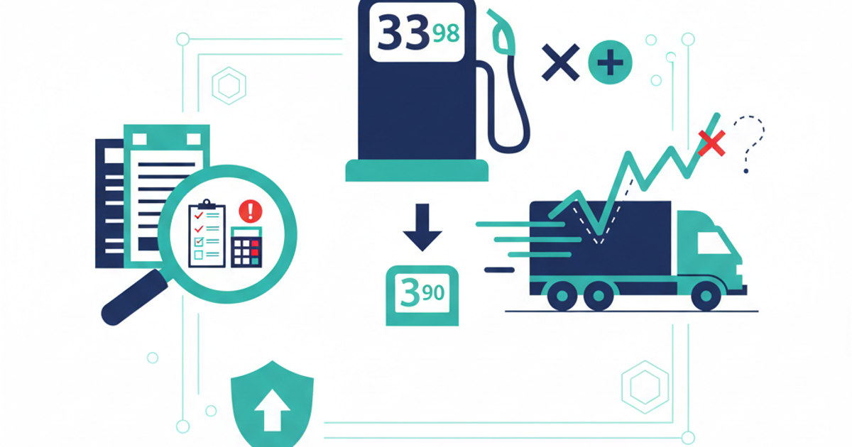 Freight logistics illustration showing fuel cost and invoice documents