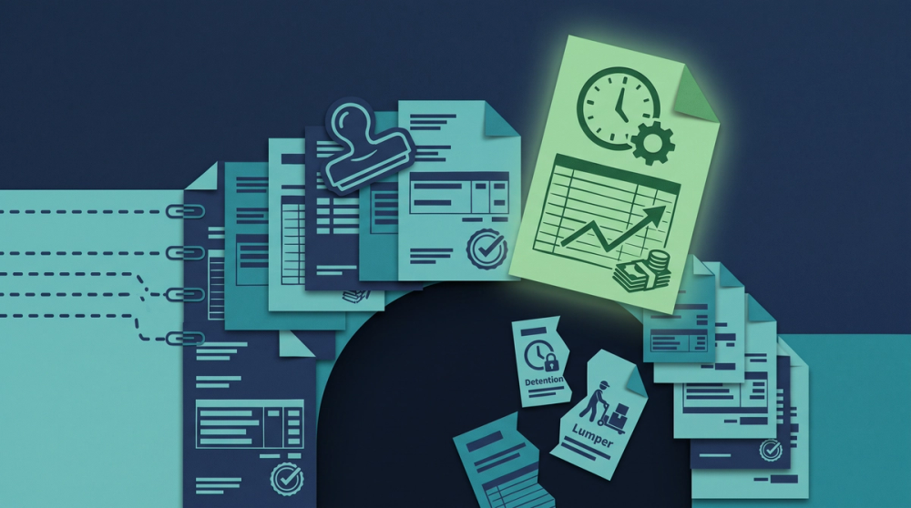 Key insight callout showing annual cost of unvalidated accessorial charges