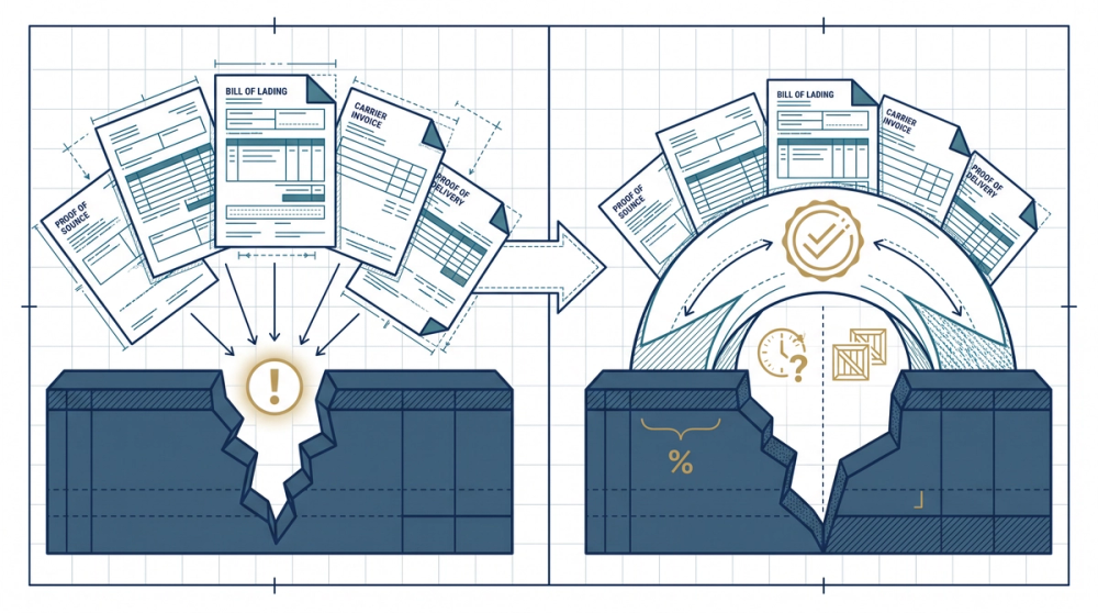 Callout graphic showing the cost difference between contingency-fee freight audit firms and flat-fee reconciliation software