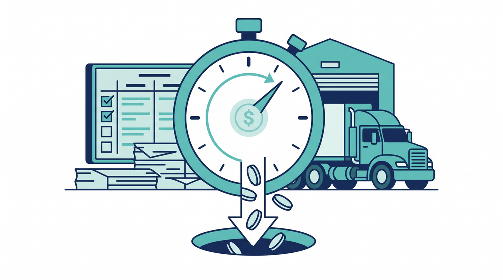 Key insight callout: 1 in 8 carrier invoices contain errors averaging $63 per occurrence