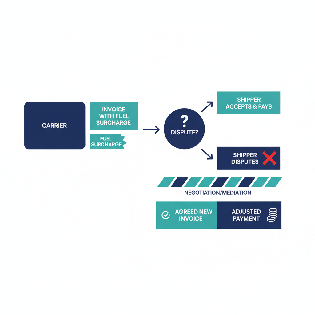 Diagram comparing three common carrier fuel surcharge calculation methods
