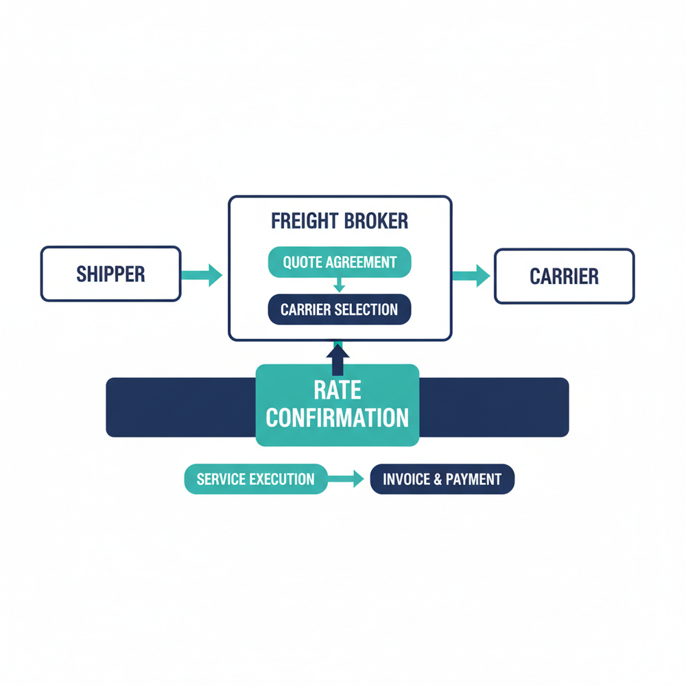 Diagram comparing rate confirmation fields that cause billing disputes versus properly written fields