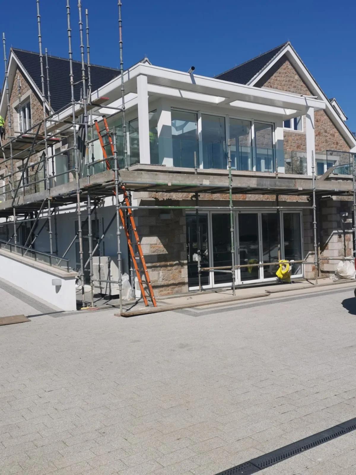 Conversion in progress with scaffolding