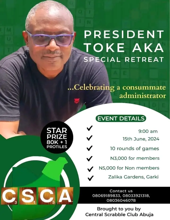 Cover image for Top scrabble players light up Abuja for Toke Aka
