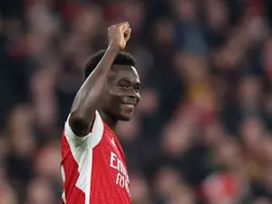 Cover image for Saka out to match Bergkamp, Kane record