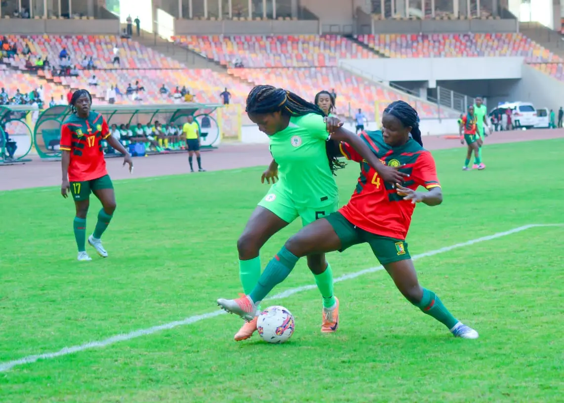 Cover image for Super Falcons shove Cameroon’s Lionesses off 2024 Olympics lane
