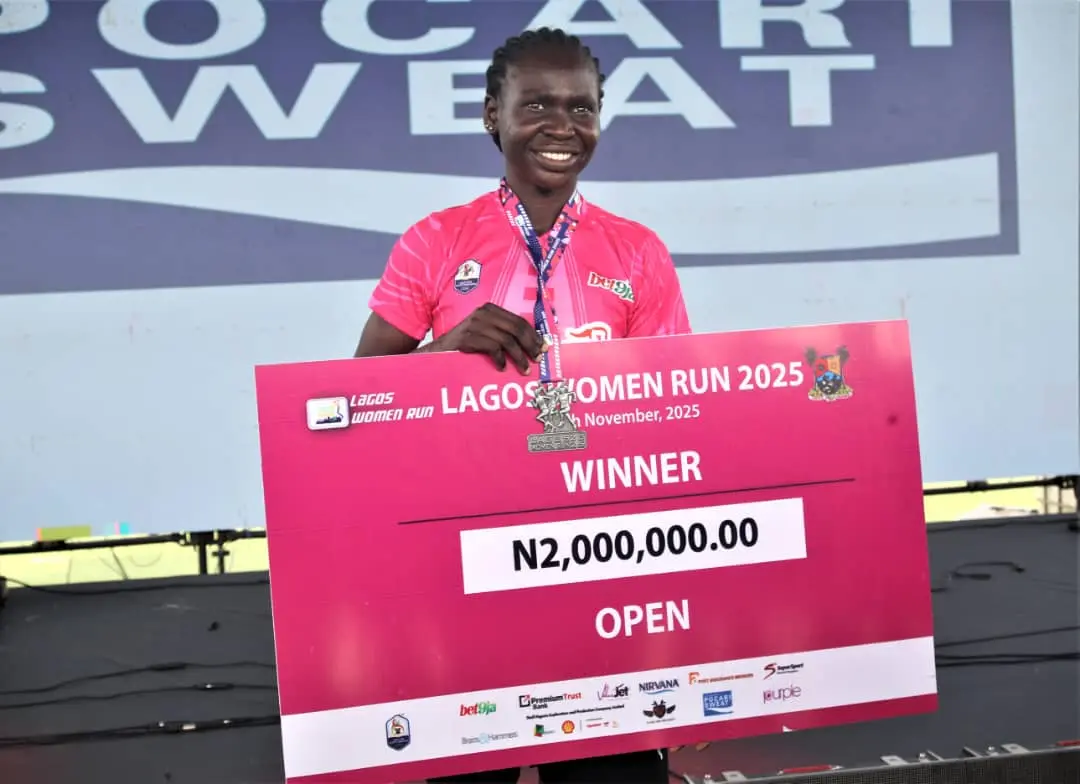 Cover image for Homegirl Alabi wins Lagos Women Run in style