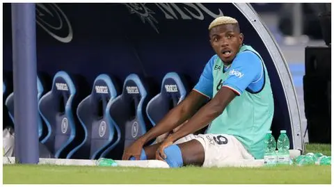 Cover image for Osimhen fires hat trick, as Kvaratskhelia bags brace
