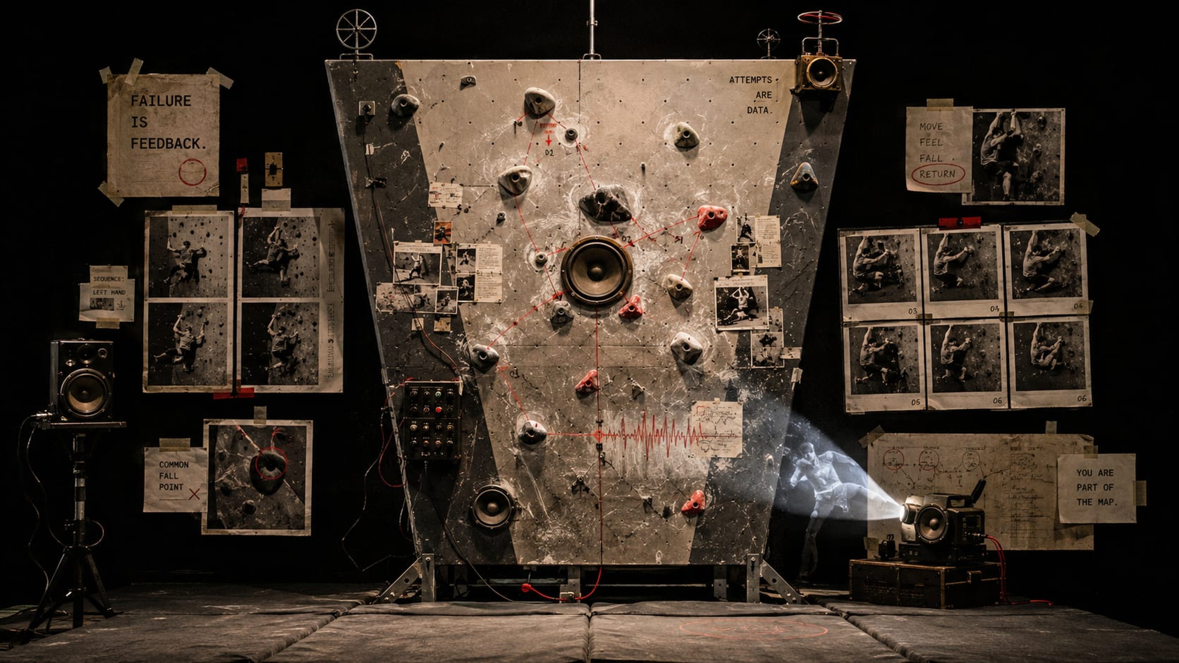 Inside the climbing gym, failure has become a public language