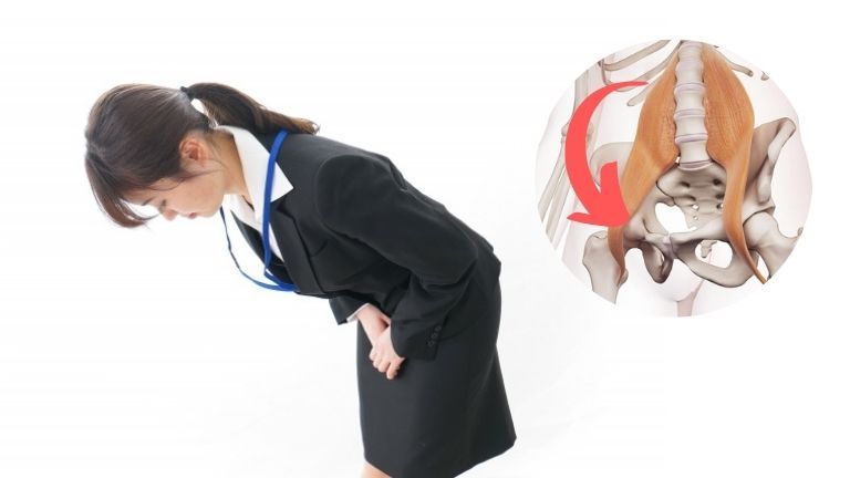 大腰筋を縮めて、おじぎをする