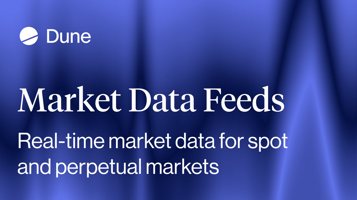 Dune Market Data Feeds are live