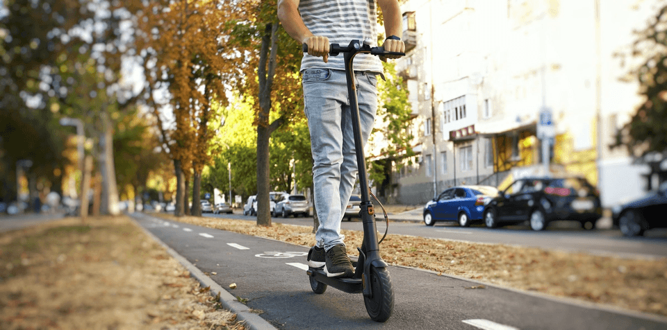 Reviewing the best electric scooters on a bicycle path 