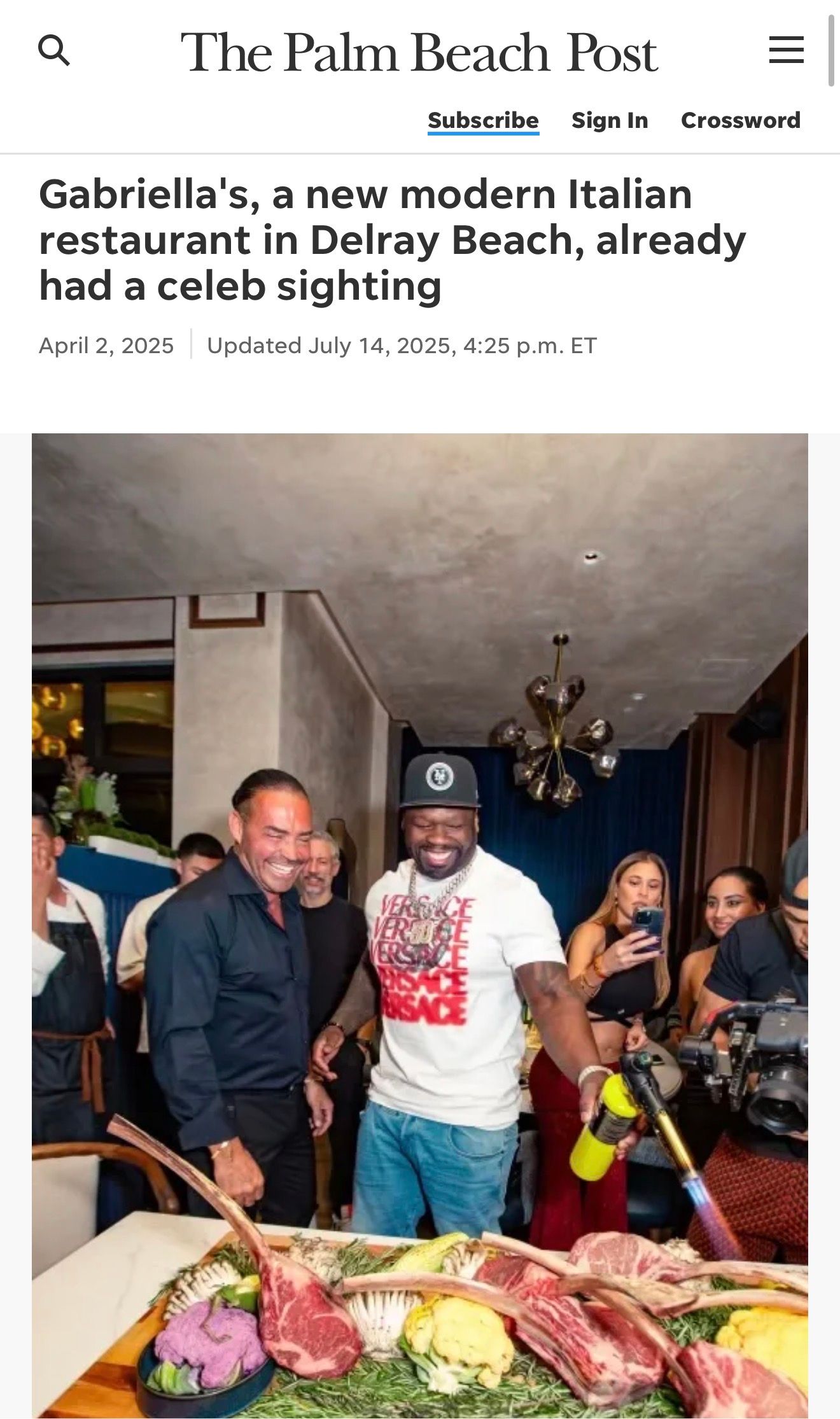 50 Cent Appearance at Gabriella's Modern Italian campaign