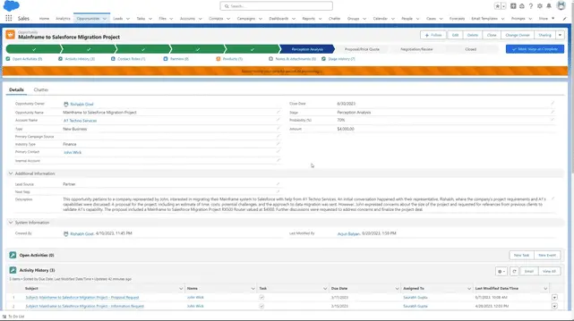 Opportunity Sentiment Journey